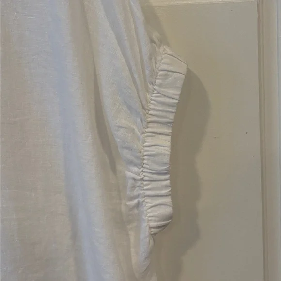 DKNY White 100% Linen Button-Up Blouse - Picture 3 of 5